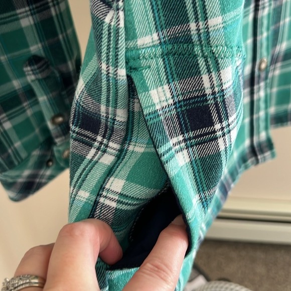 Orvis button down shacket shirt jacket plaid women XXL front pockets lined - Picture 6 of 11
